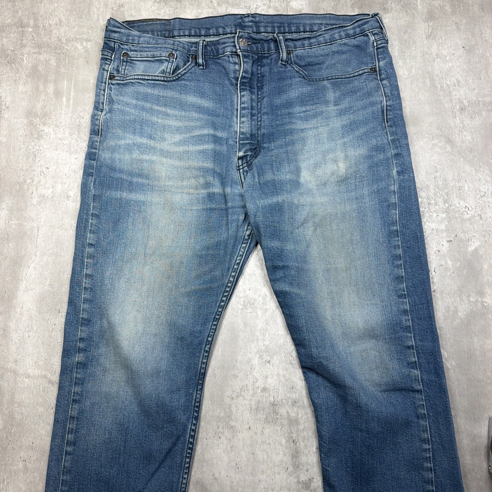 Levi's 514 Jeans Men's 36x30 Blue Stretch Denim Straight Fit Faded Zip Fly USA